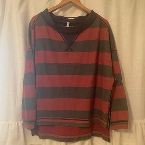Free People movement stripe sweatshirt